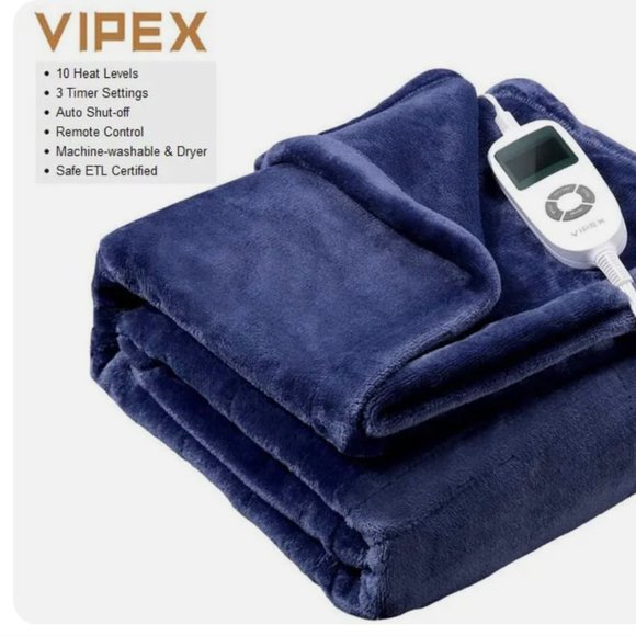 Vipex Bedding Vipex Vxps0 Blue Heated Throw Poshmark